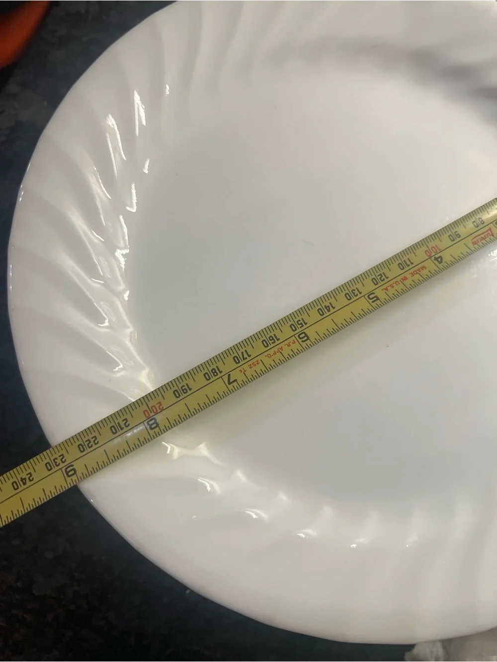 Vintage Corelle. ENHANCEMENTS Classic White Swirl Dinner Plates - Set of 3